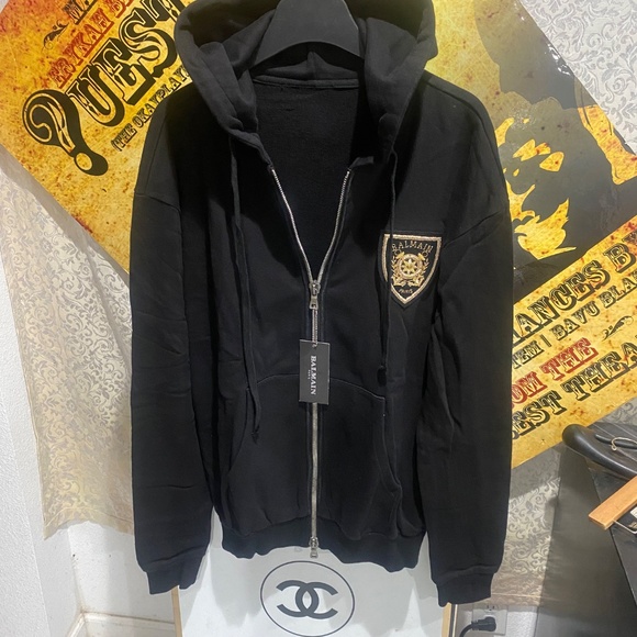 BALMAIN Vintage Crest Hoodie Size L - Picture 16 of 16